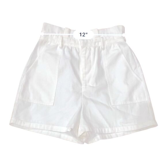 Steve Madden BB Dakota White Seaside Paperbag High Waisted Bermuda Shorts Small - Picture 4 of 11